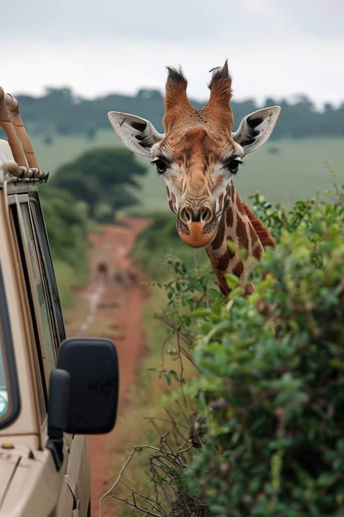 Open-top safari vehicle on a dirt track